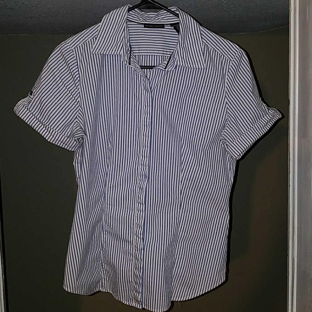 Blue & White NY&CO Stretch Blouse